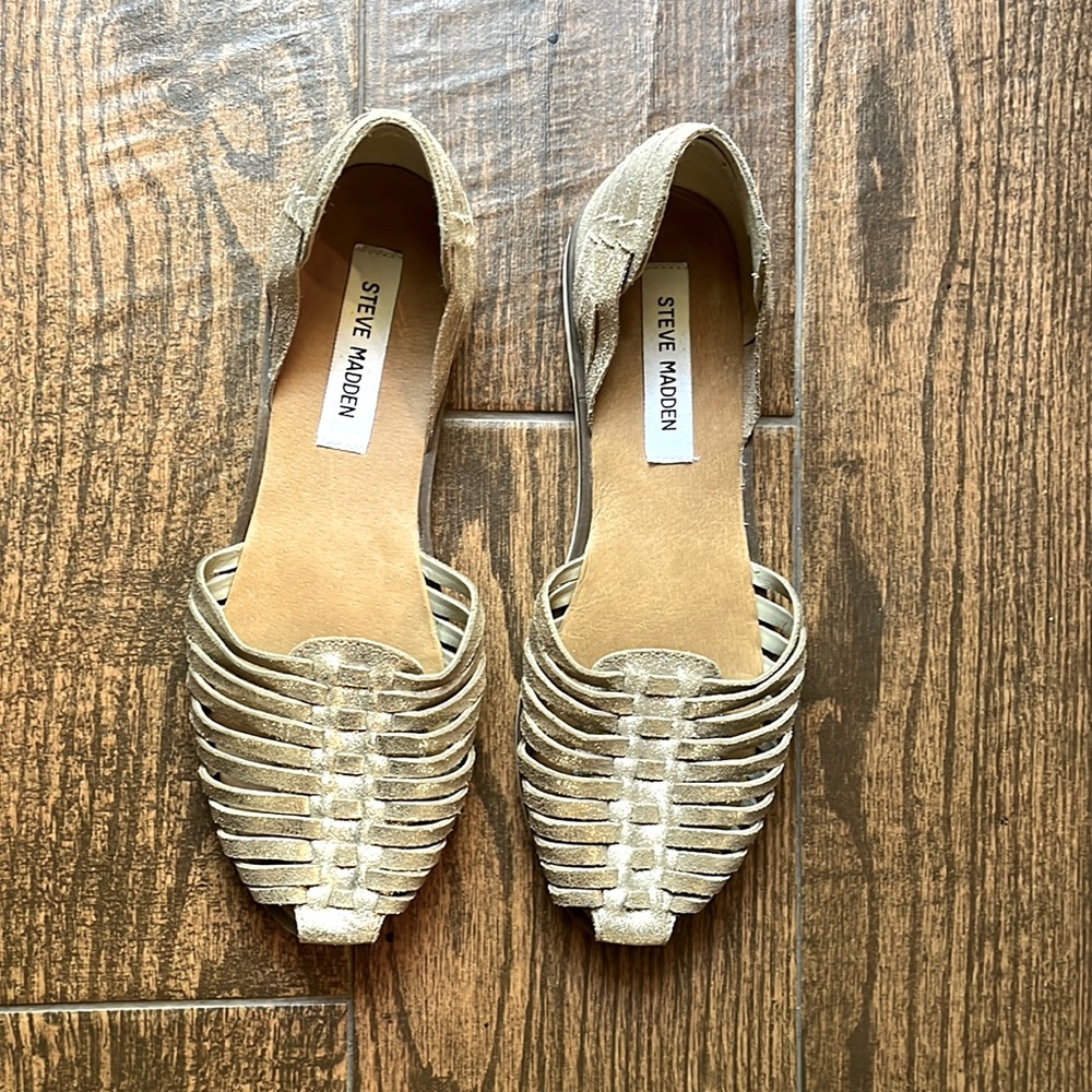 EUC Steve Madden Metallic Women's Hillarie Huarache Slip-on Sandals